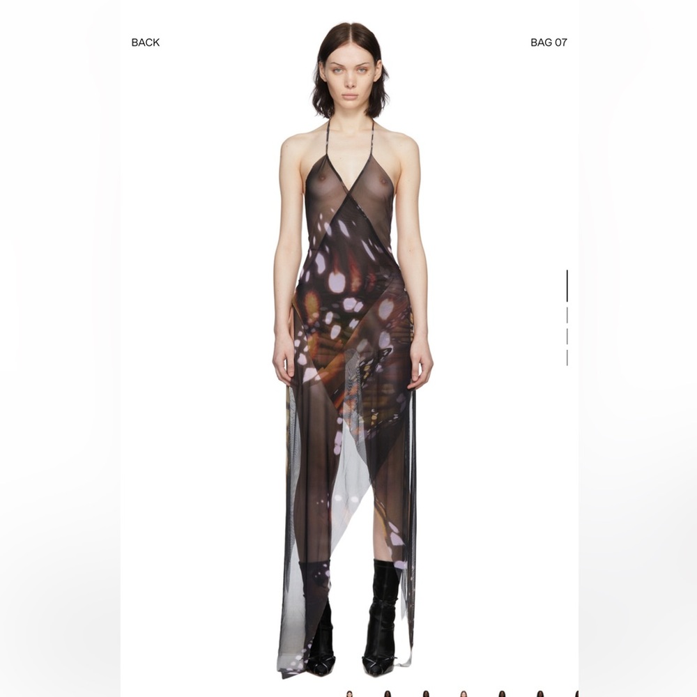 1xblue multicolor polyester maxi dress